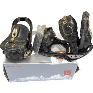 NEW Burton Notori Womens Snowboard Bindings!  Size Small  Black & Gold Snakeskin